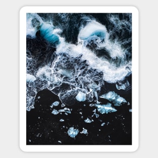 Ocean Waves and Ice Beach Sticker